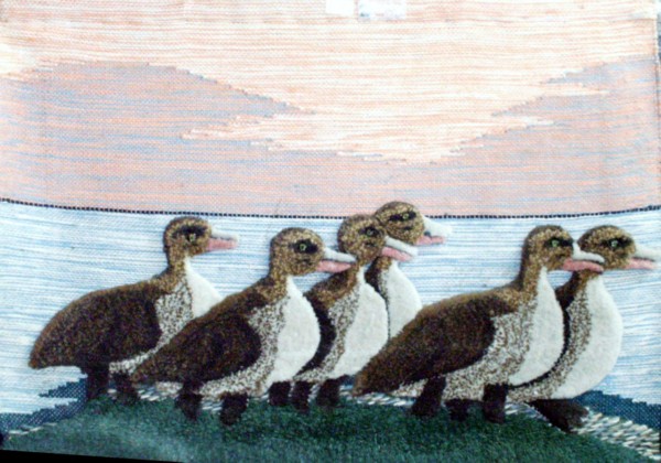 jute wool wall hanging ducks